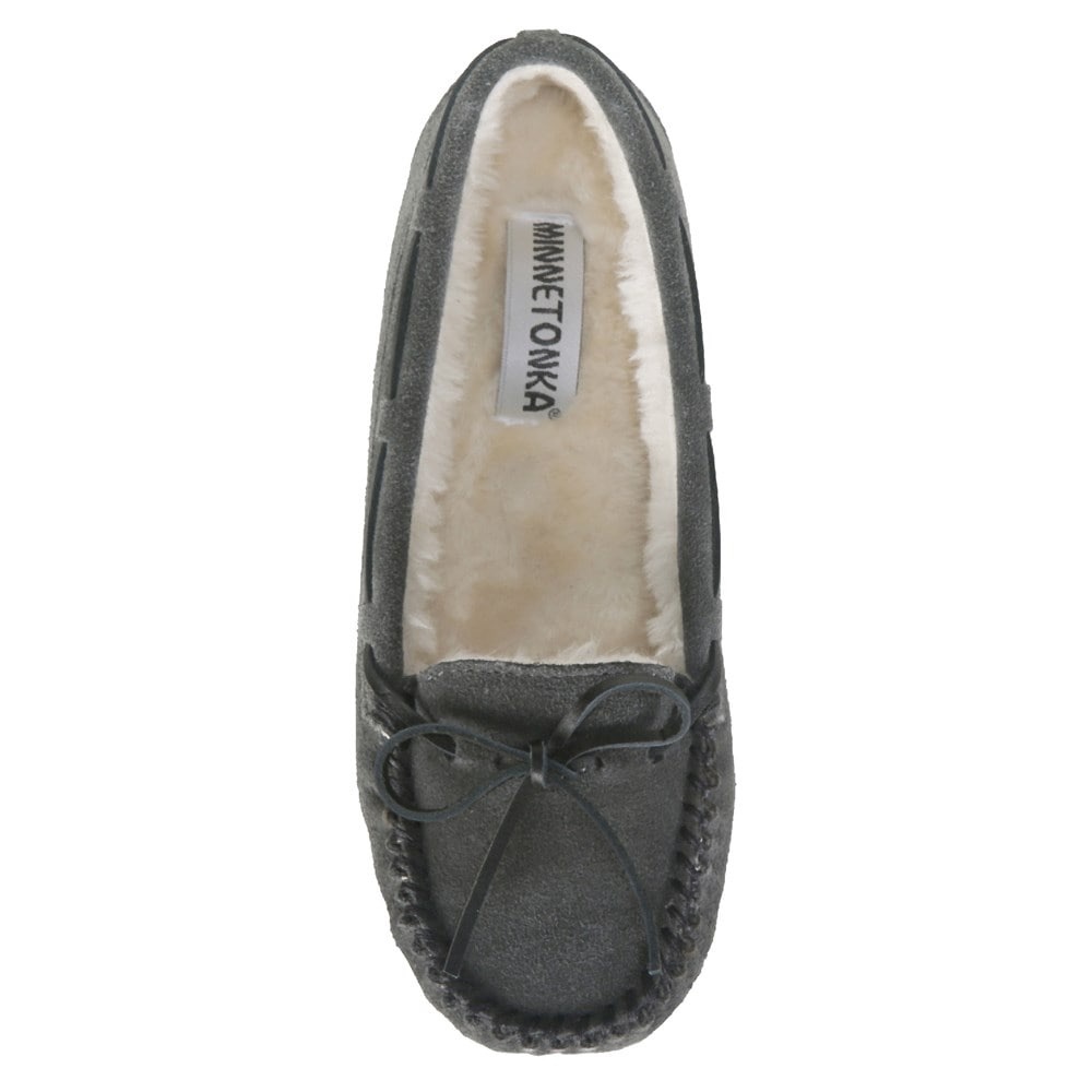 Grey Minnetonka Moccasins